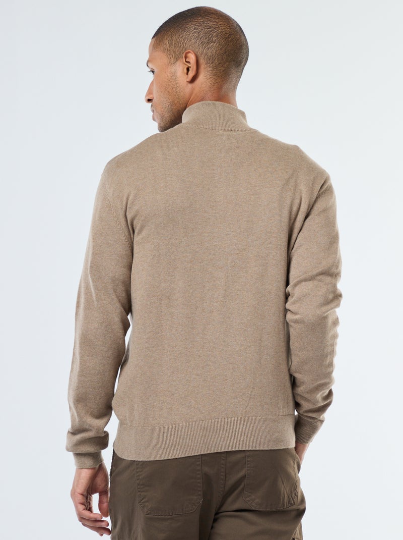 Jersey de punto con cuello camionero Marron - Kiabi