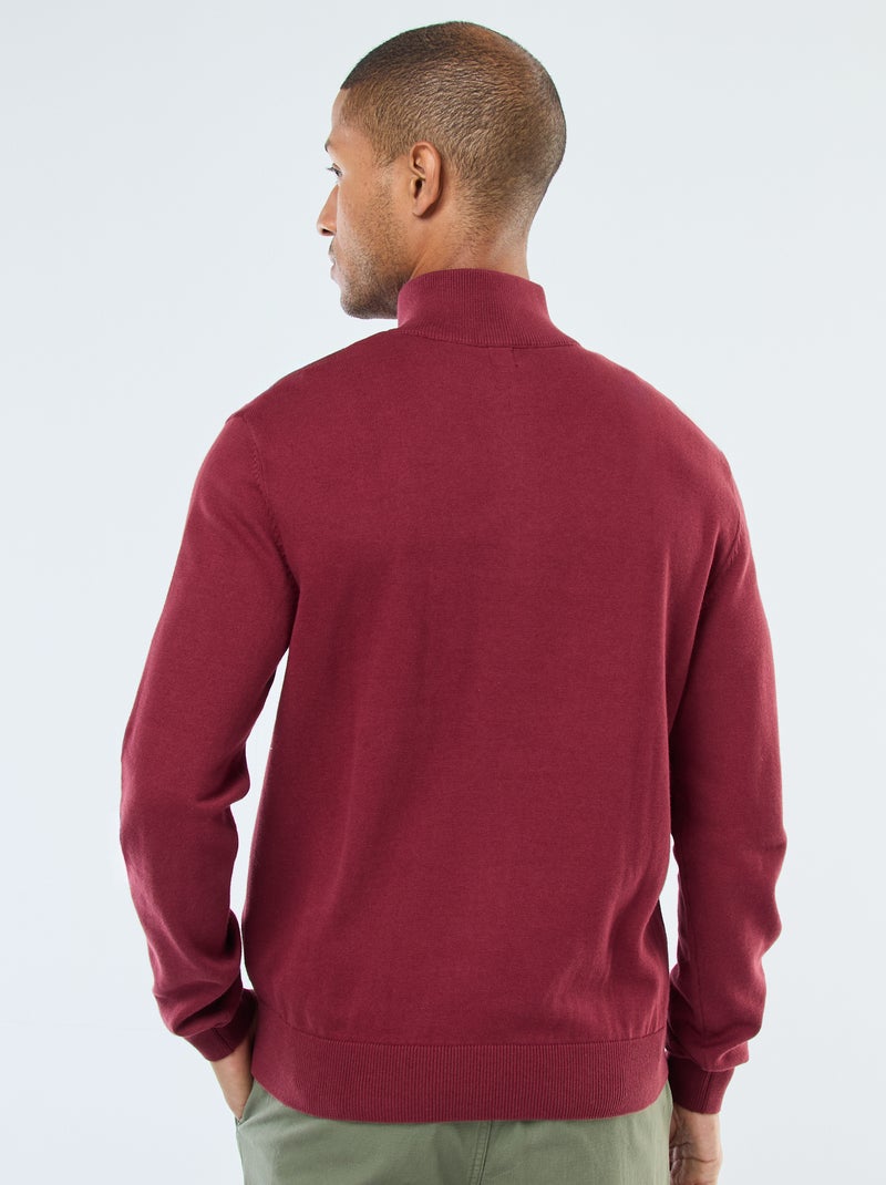 Jersey de punto con cuello chimenea Rojo - Kiabi