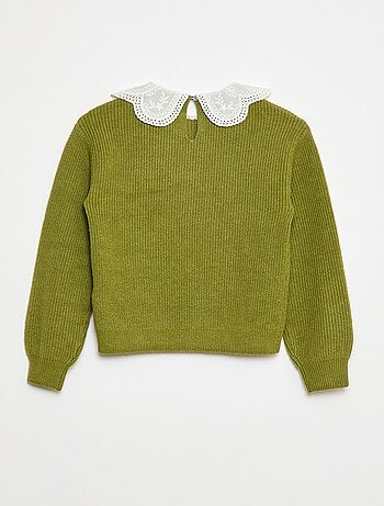 Jersey de punto con cuello Claudine