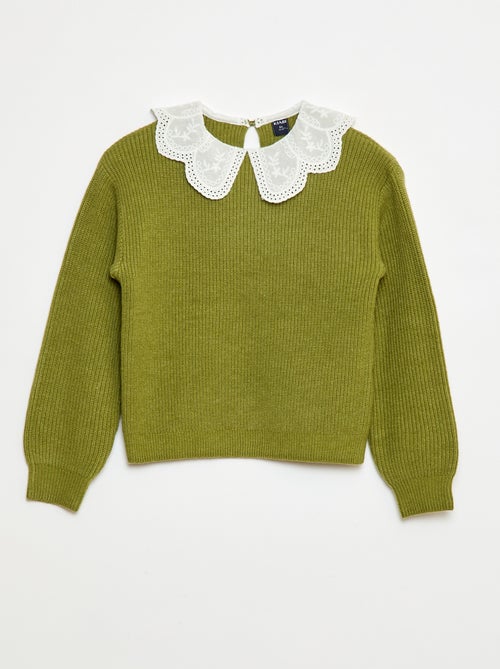 Jersey de punto con cuello Claudine - Kiabi