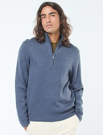 Jersey de punto con cuello con cremallera