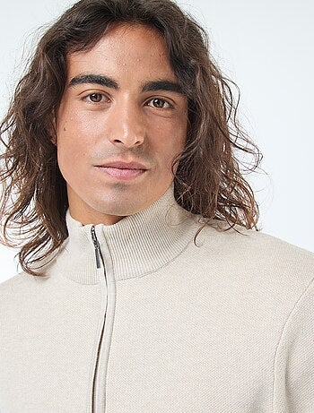 Jersey de punto con cuello con cremallera
