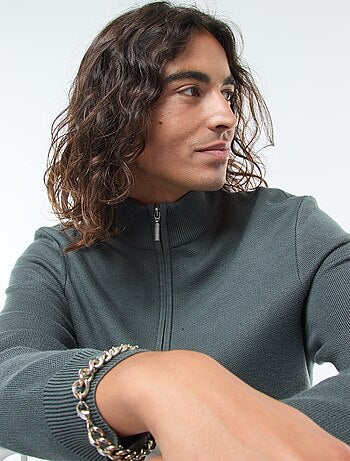Jersey de punto con cuello con cremallera