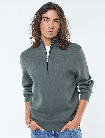 Jersey de punto con cuello con cremallera
