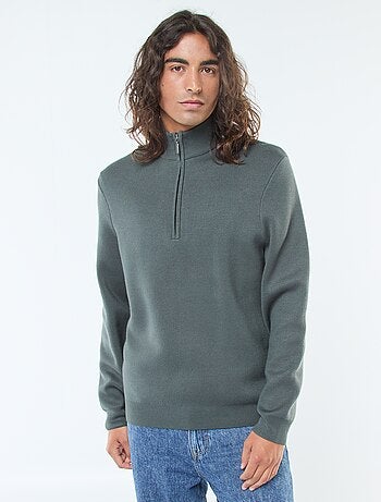 Jersey de punto con cuello con cremallera