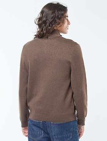 Jersey de punto con cuello con cremallera