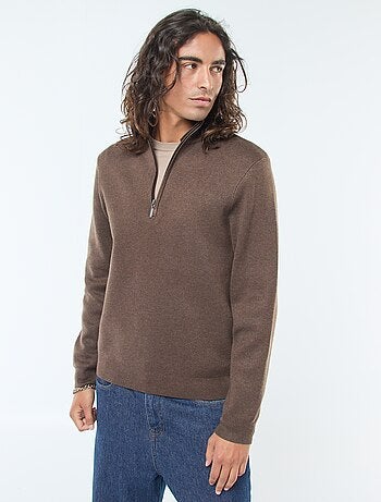 Jersey de punto con cuello con cremallera
