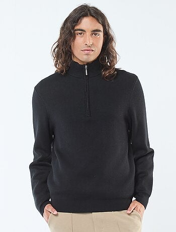 Jersey de punto con cuello con cremallera