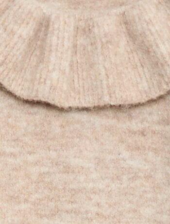 Jersey de punto con cuello con volantes