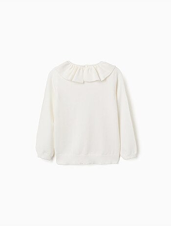 Jersey de punto con cuello con volantes