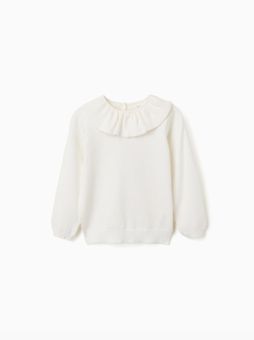 Jersey de punto con cuello con volantes - Kiabi