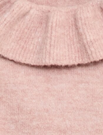 Jersey de punto con cuello con volantes