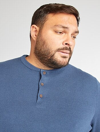 Jersey de punto con cuello de botones