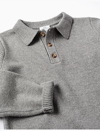 Jersey de punto con cuello de estilo polo B&S
