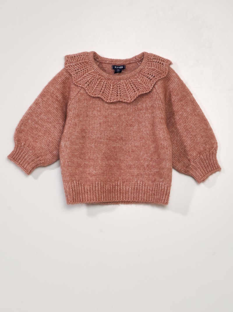 Jersey de punto con cuello de fantasía ROSA - Kiabi