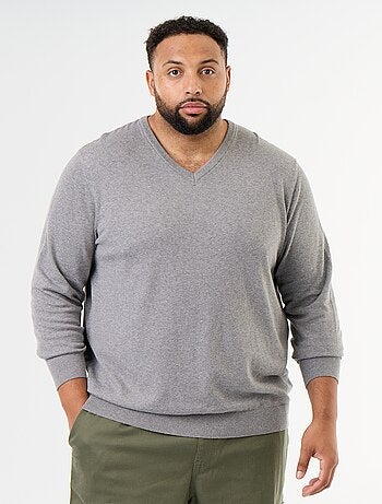 Jersey de punto con cuello de pico