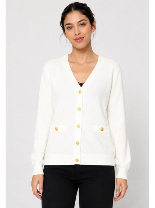 Jersey de punto con cuello de pico Kebello - Kiabi Jersey de punto con cuello de pico Kebello - Kiabi