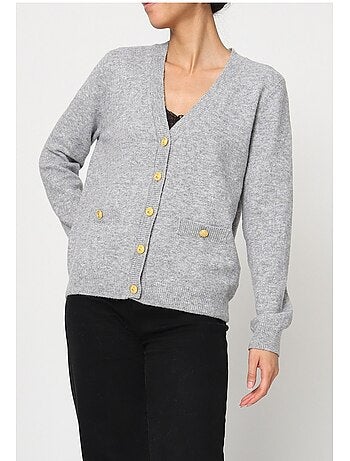 Jersey de punto con cuello de pico Kebello