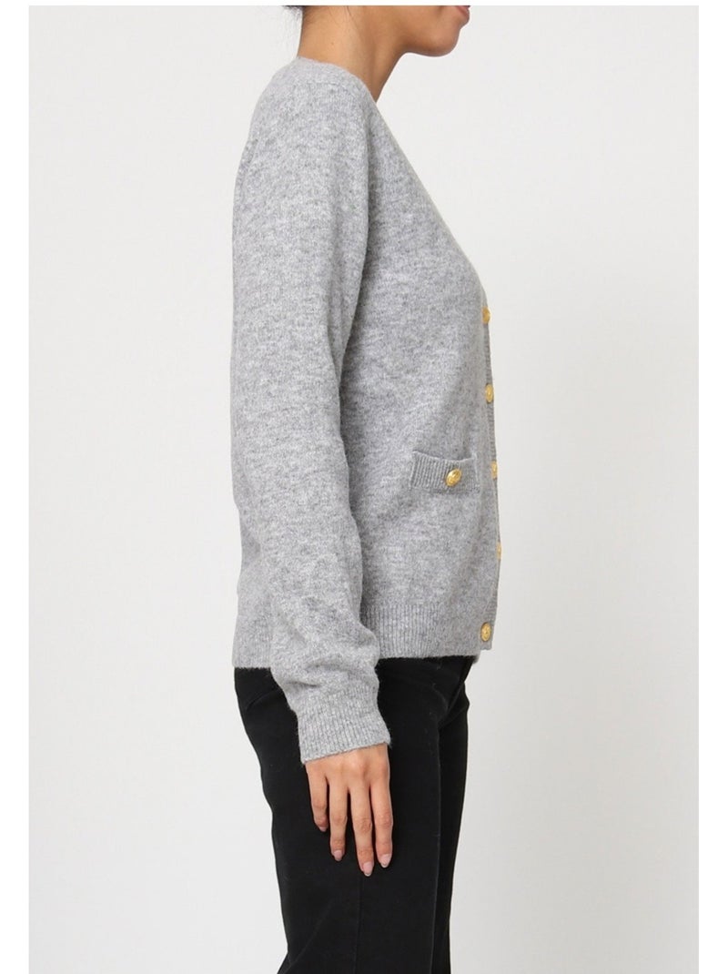 Jersey de punto con cuello de pico Kebello Gris - Kiabi