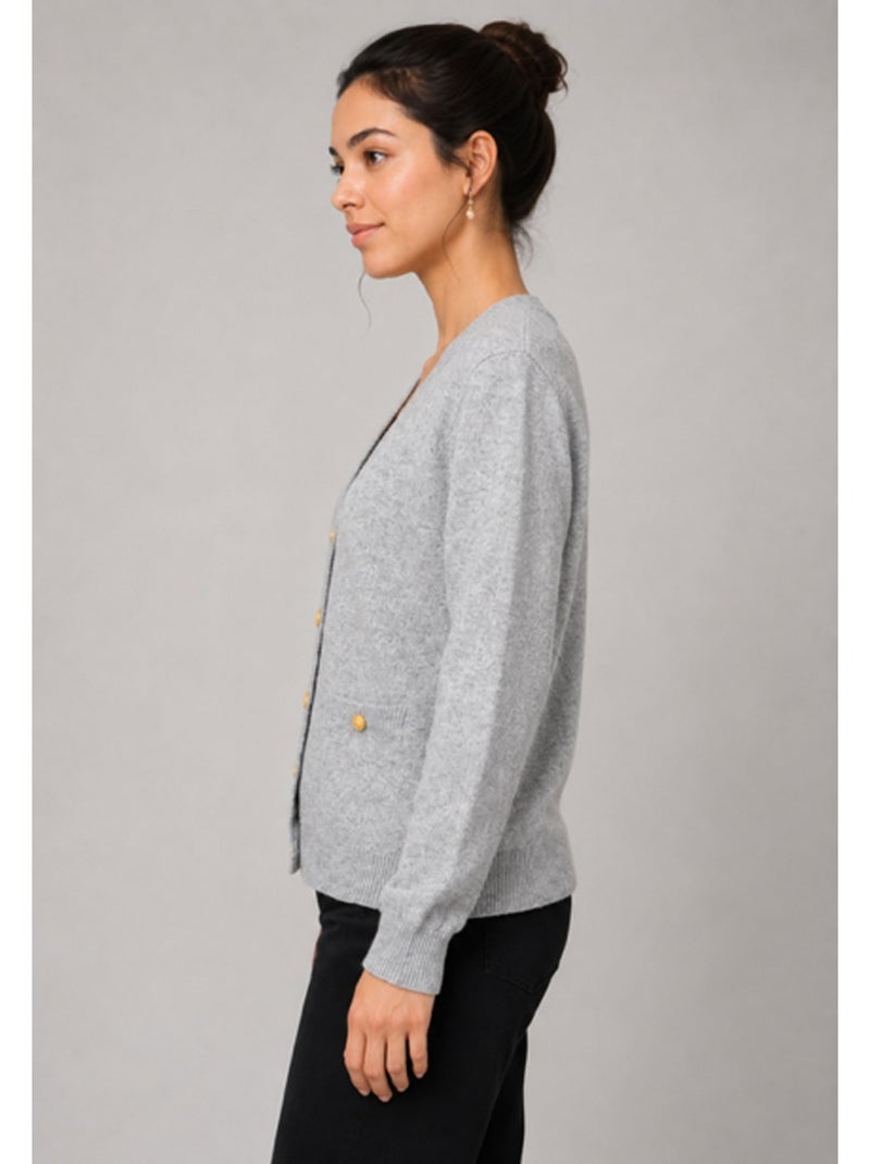 Jersey de punto con cuello de pico Kebello Gris - Kiabi