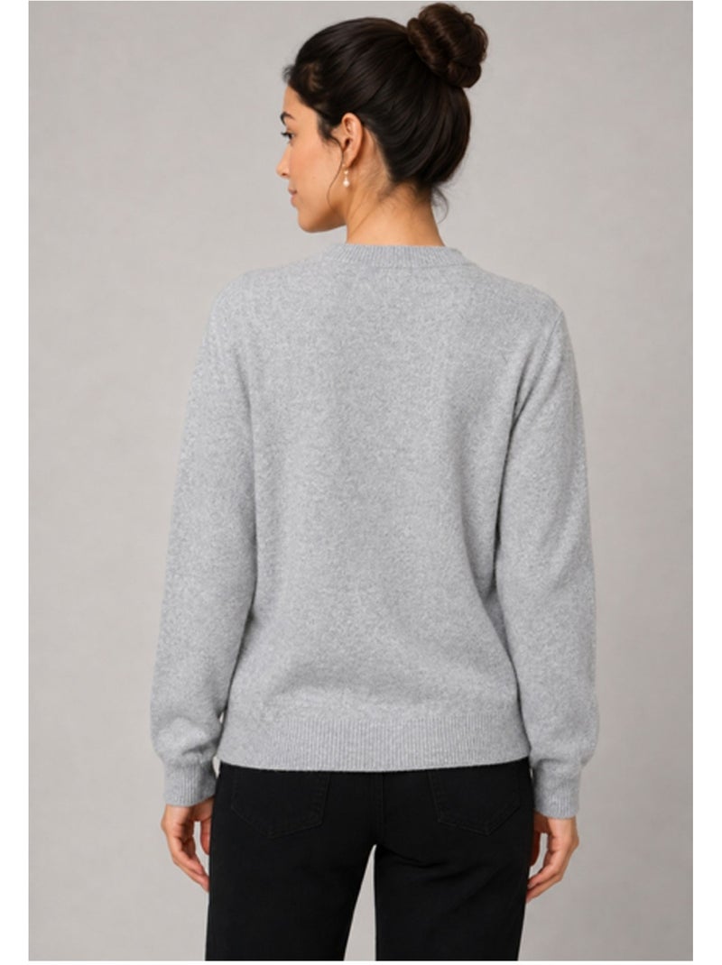 Jersey de punto con cuello de pico Kebello Gris - Kiabi