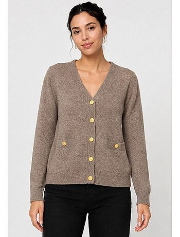 Jersey de punto con cuello de pico Kebello