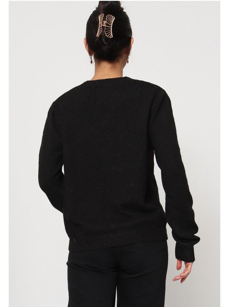 Jersey de punto con cuello de pico Kebello Negro Negro - Kiabi