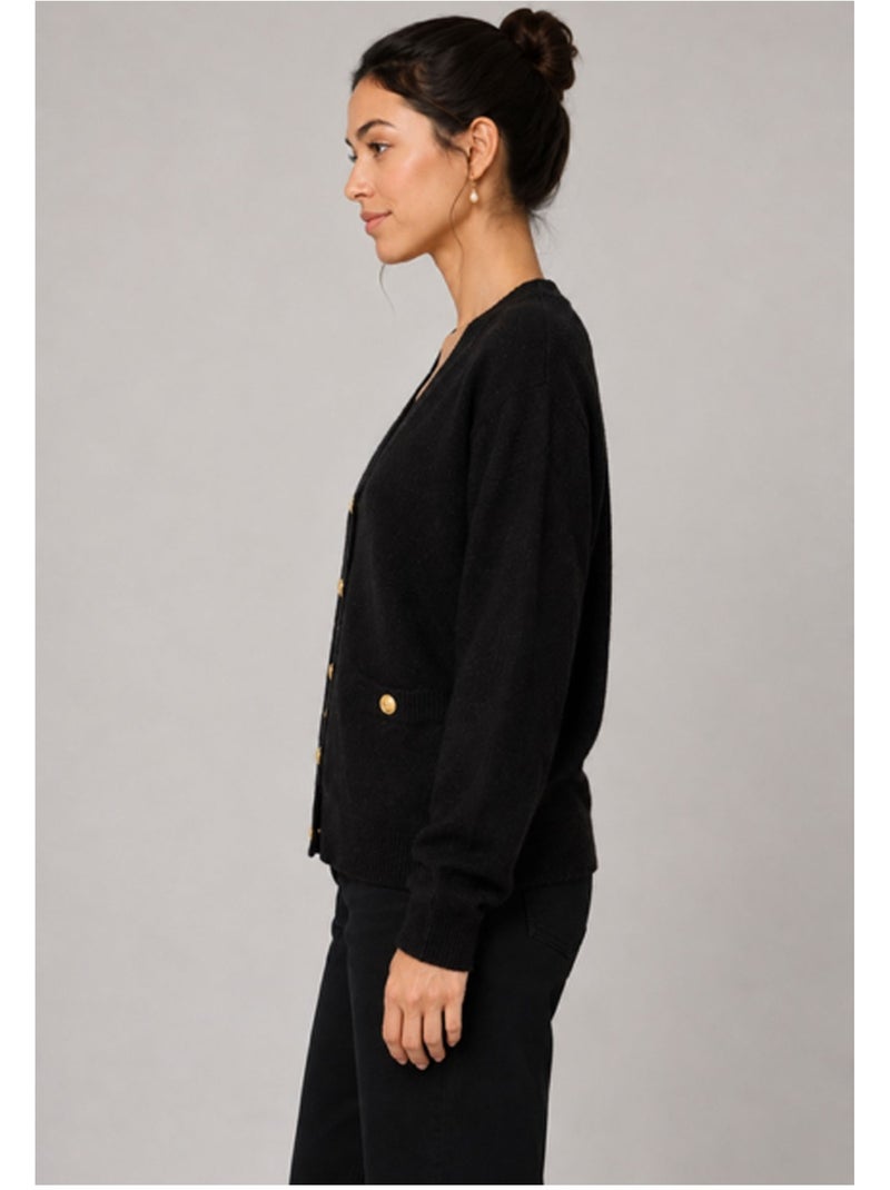 Jersey de punto con cuello de pico Kebello Negro Negro - Kiabi
