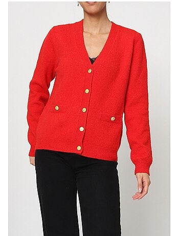 Jersey de punto con cuello de pico Kebello