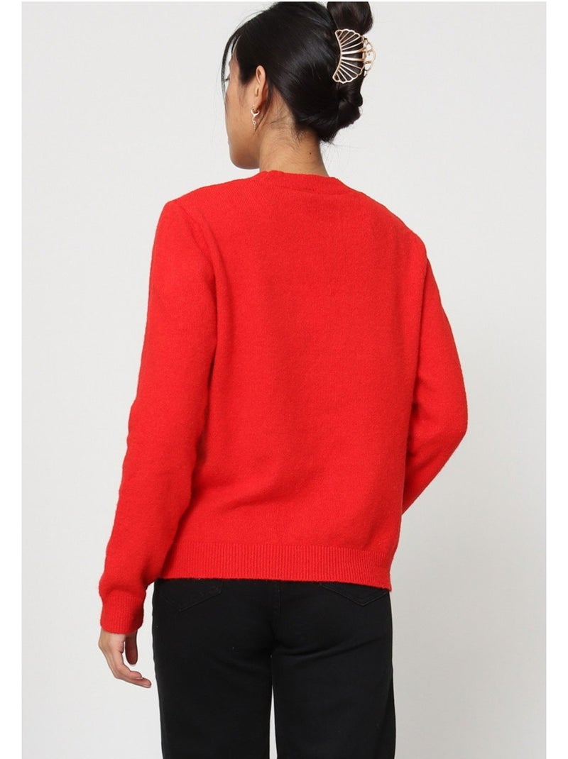 Jersey de punto con cuello de pico Kebello Rojo - Kiabi