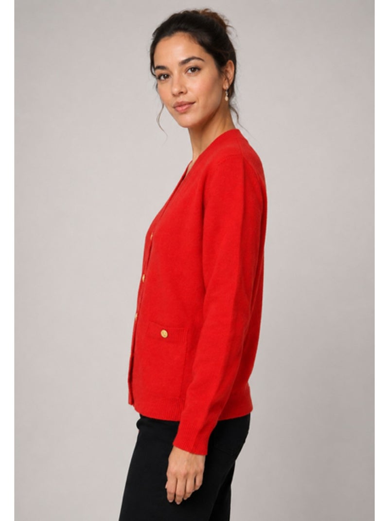 Jersey de punto con cuello de pico Kebello Rojo - Kiabi