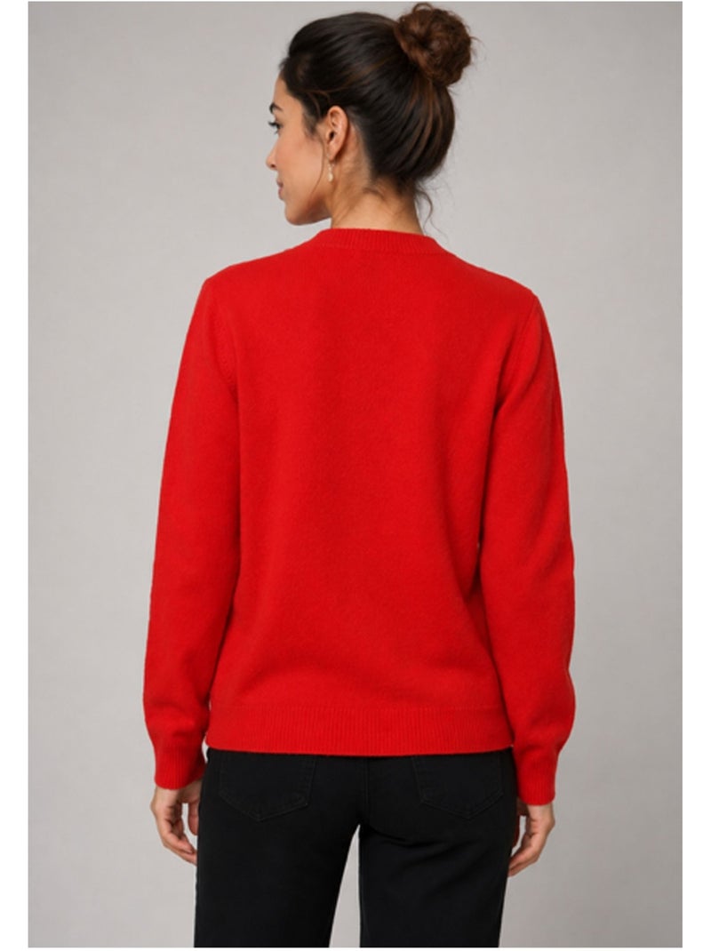 Jersey de punto con cuello de pico Kebello Rojo - Kiabi