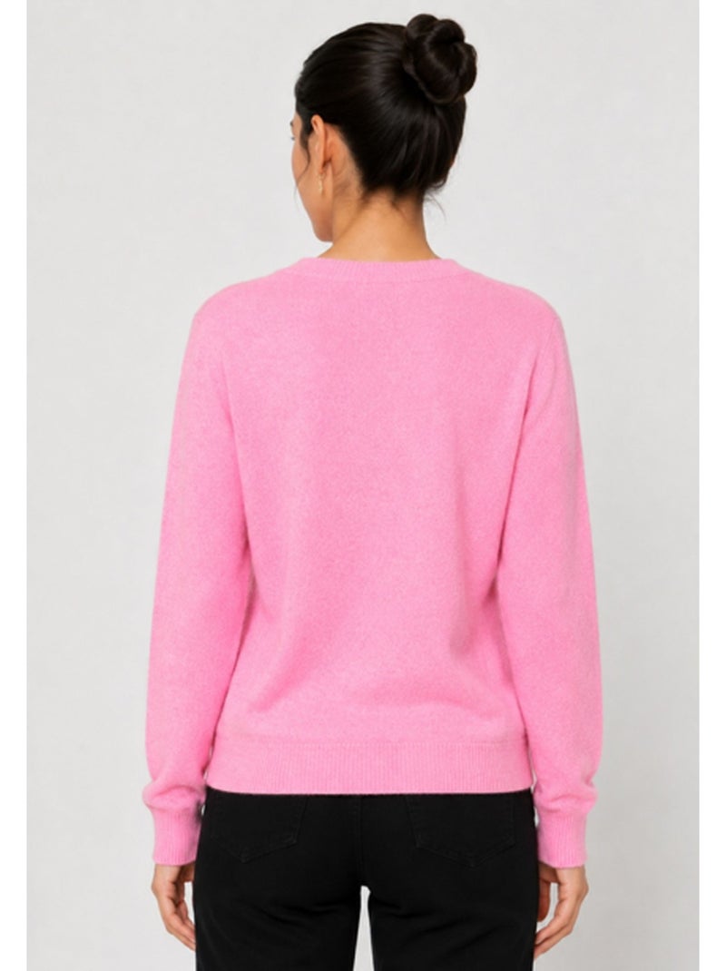 Jersey de punto con cuello de pico Kebello Rosa - Kiabi