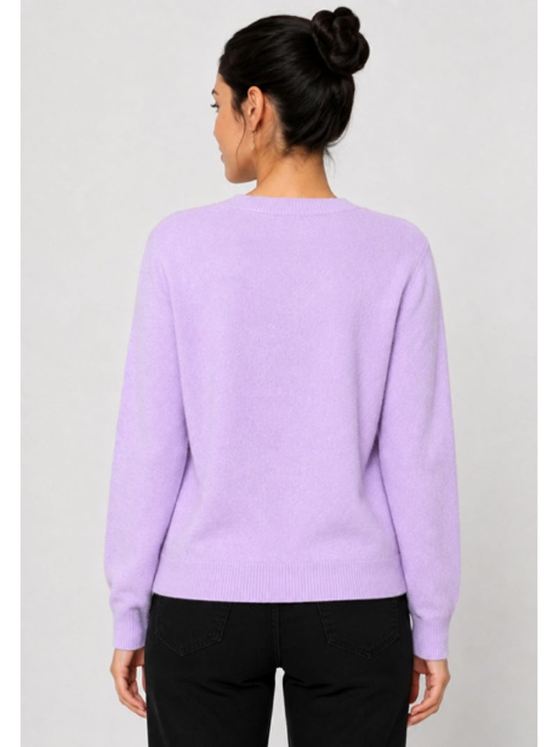 Jersey de punto con cuello de pico Kebello Violeta - Kiabi