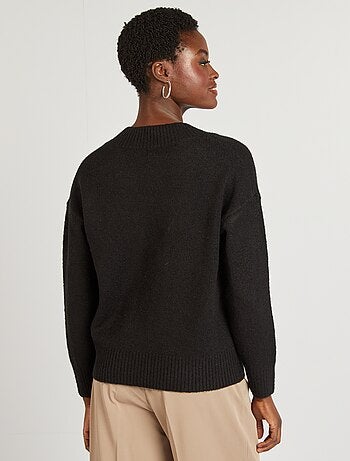 Jersey de punto con cuello de pico
