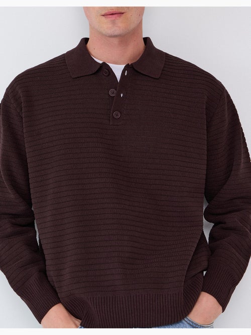 Jersey de punto con cuello de polo, mo fashion - Kiabi Jersey de punto con cuello de polo, mo fashion - Kiabi