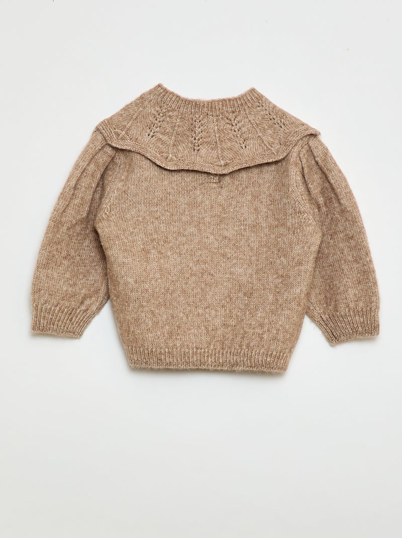 Jersey de punto con cuello desmontable Beige - Kiabi