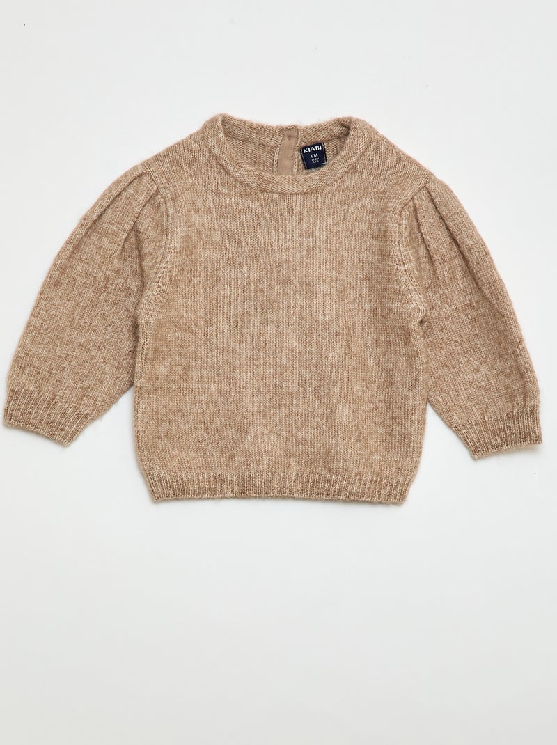 Jersey de punto con cuello desmontable Beige - Kiabi