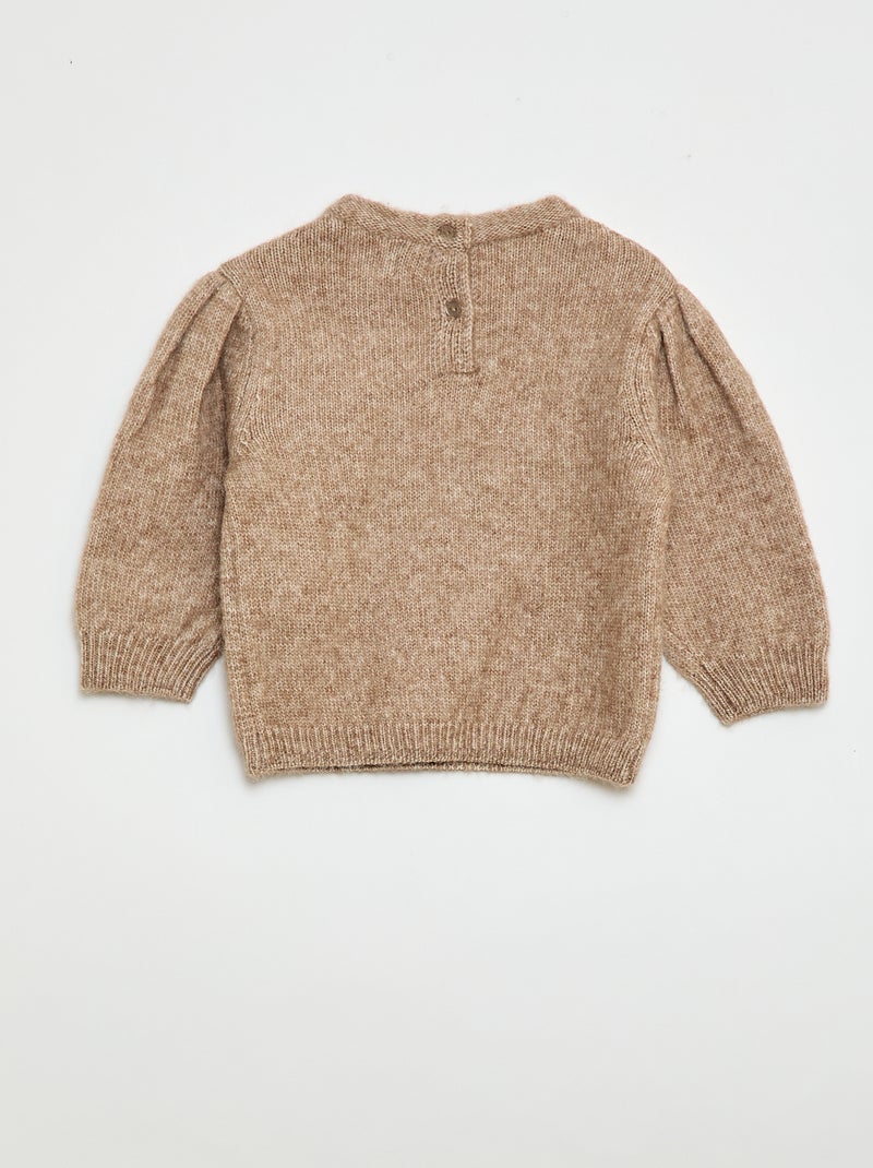 Jersey de punto con cuello desmontable Beige - Kiabi