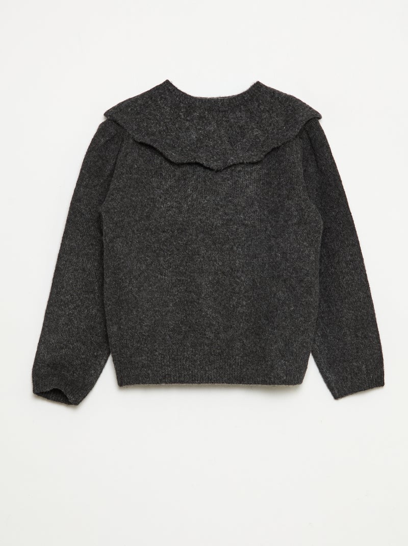 Jersey de punto con cuello desmontable Gris - Kiabi