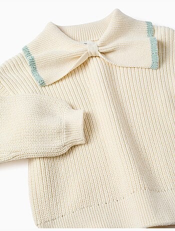 Jersey de punto con cuello en forma de lazo