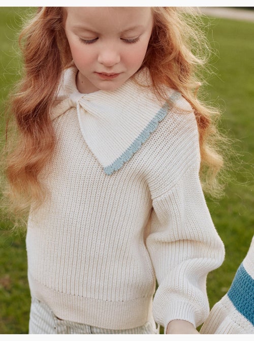 Jersey de punto con cuello en forma de lazo - Kiabi