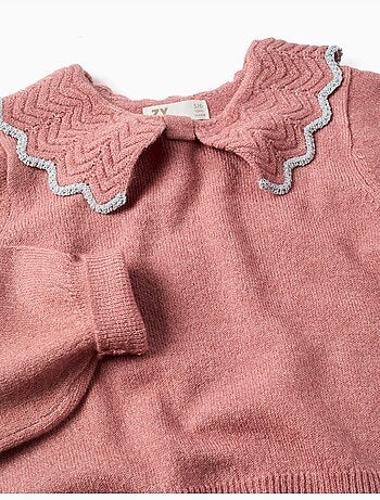 Jersey de punto con cuello en forma de lazo y lurex