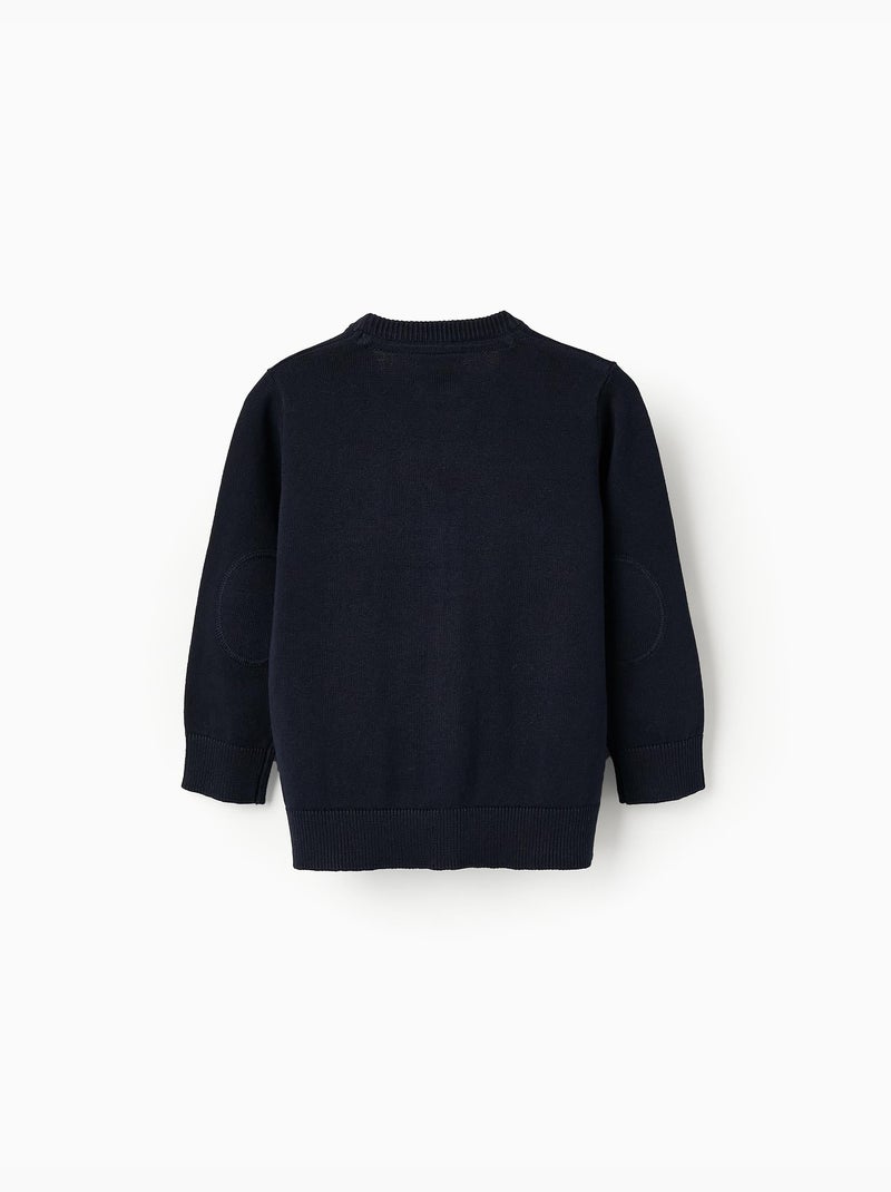 Jersey de punto con cuello en v Azul oscuro - Kiabi