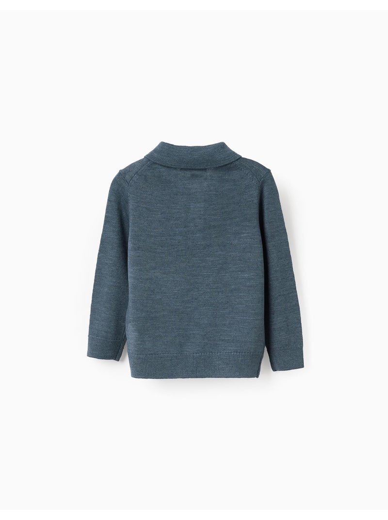 Jersey de punto con cuello estilo polo Azul oscuro - Kiabi