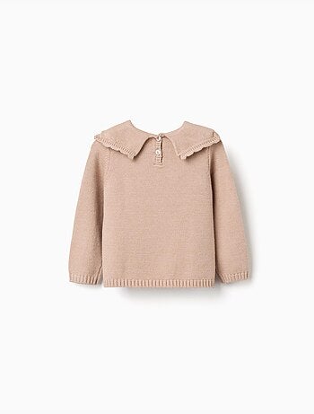 Jersey de punto con cuello festoneado