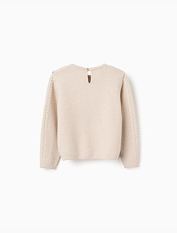 Jersey de punto con cuello maxi de croché B&S