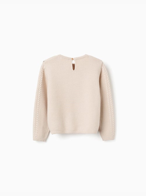 Jersey de punto con cuello maxi de croché B&S - Kiabi