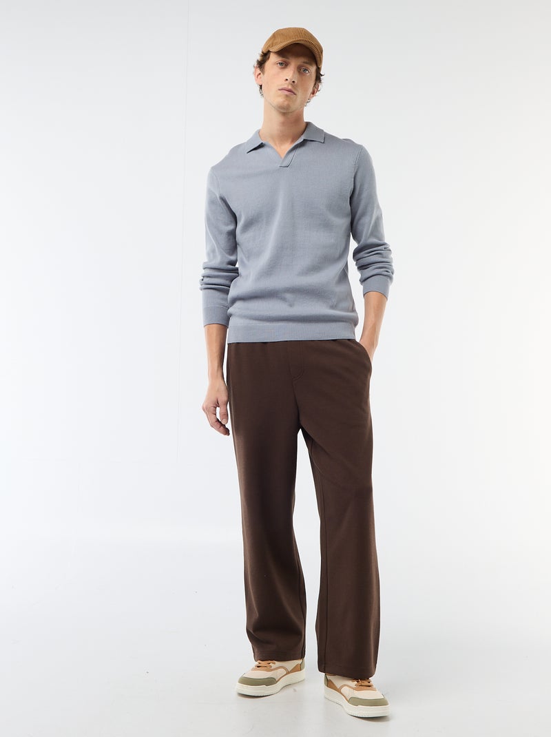 Jersey de punto con cuello polo Azul - Kiabi