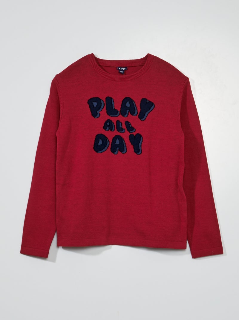 Jersey de punto con cuello redondo ROJO - Kiabi